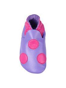 Violet point rose: chaussons en cuir souple
