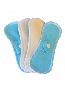 Lot 4 Mini protèges slip lavables imperméables - Coton Bio - Turquoise