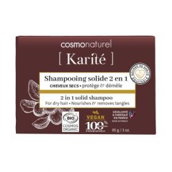 Shampoing solide 2 en 1 Karité 85g - Cosmonaturel