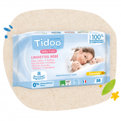 Lingettes Bio compostables sans parfum au calendula - Tidoo