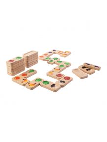 Domino fruits et légumes en bois complet sans carton