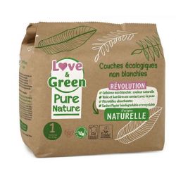 Couches Pure Nature  (32) - T1, 2-5 kg Love&Green