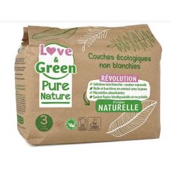Couches Pure Nature (42) - T3, 4-9 kg Love and Green
