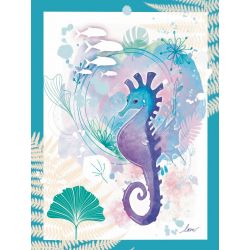 Affiche Hippocampe bleu A3 - MoonChild Illustration