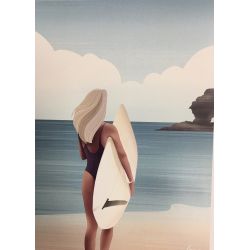 Affiche A3 surf roche percee - MoonChild Illustration
