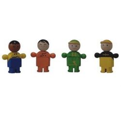 4 petits personnages en bois - Plan toys