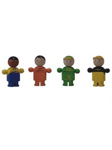 4 petits personnages en bois - Plan toys