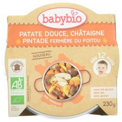 Assiette Patate douce chataigne Pintade dés 12 mois 230 grs