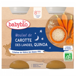 Menu Bonne nuit Mouliné de carottes des Landes et quinoa dés 8 mois 2x200gr
