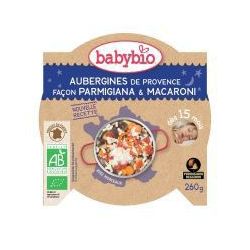 Assiette Bonne nuit Aubergines façon Parmigiana et Macaroni dés 15 mois DLUO 20/03/2022