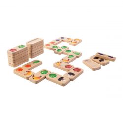 Domino fruits et légumes en bois complet sans carton